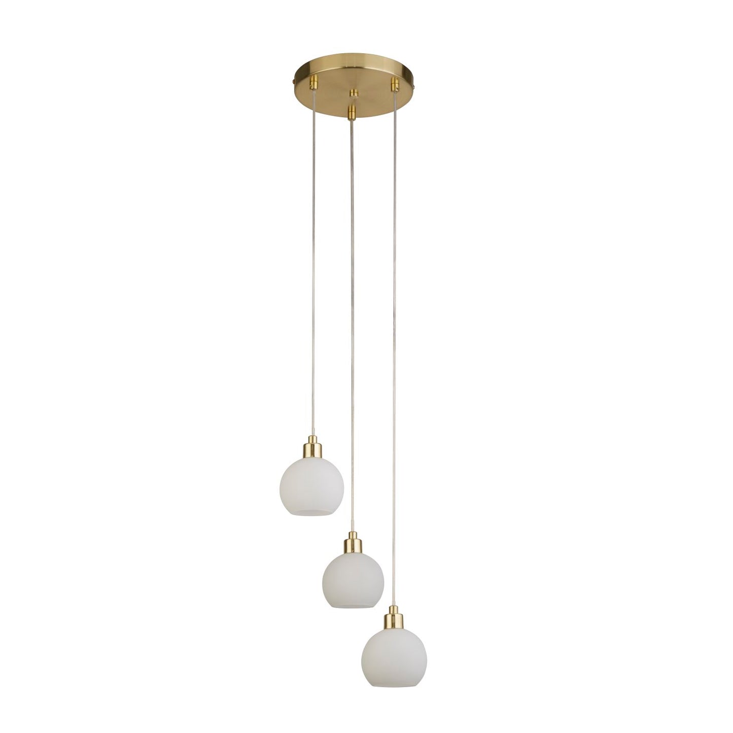 Gold And White Glass Cluster Pendant Ceiling Light
