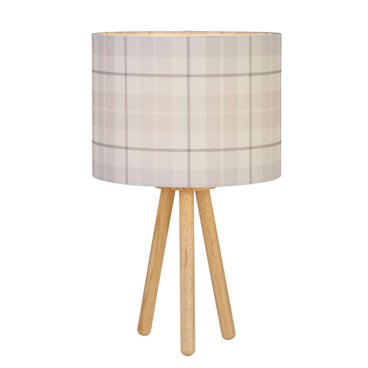 Grey Check Tripod Lamp