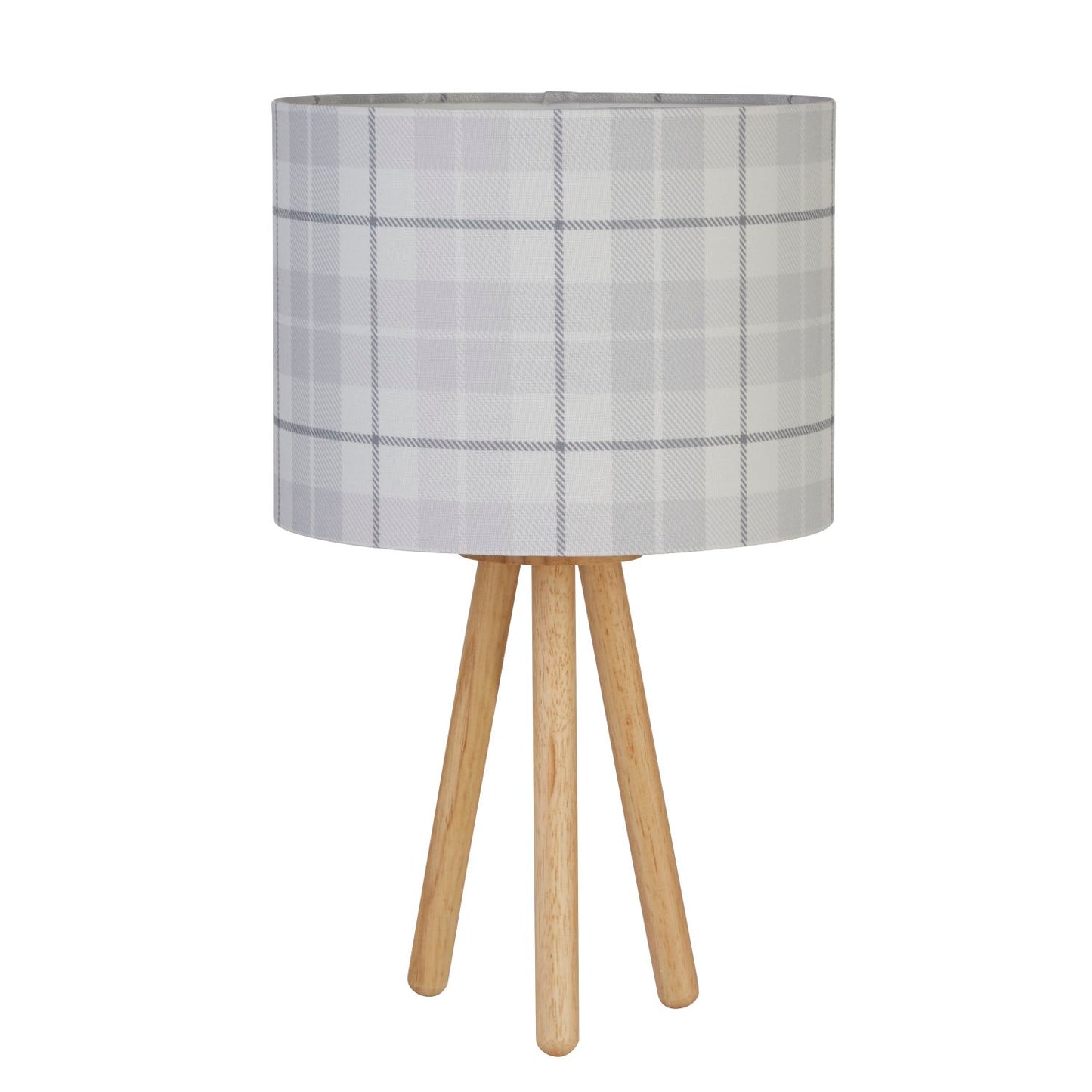 Grey Check Tripod Lamp