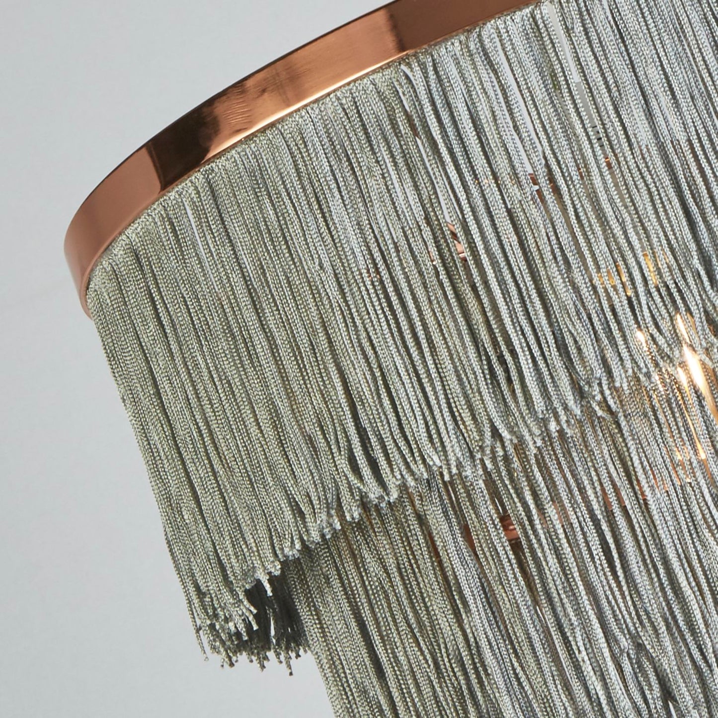 2 Tier Copper and Grey Fringe Light Shade