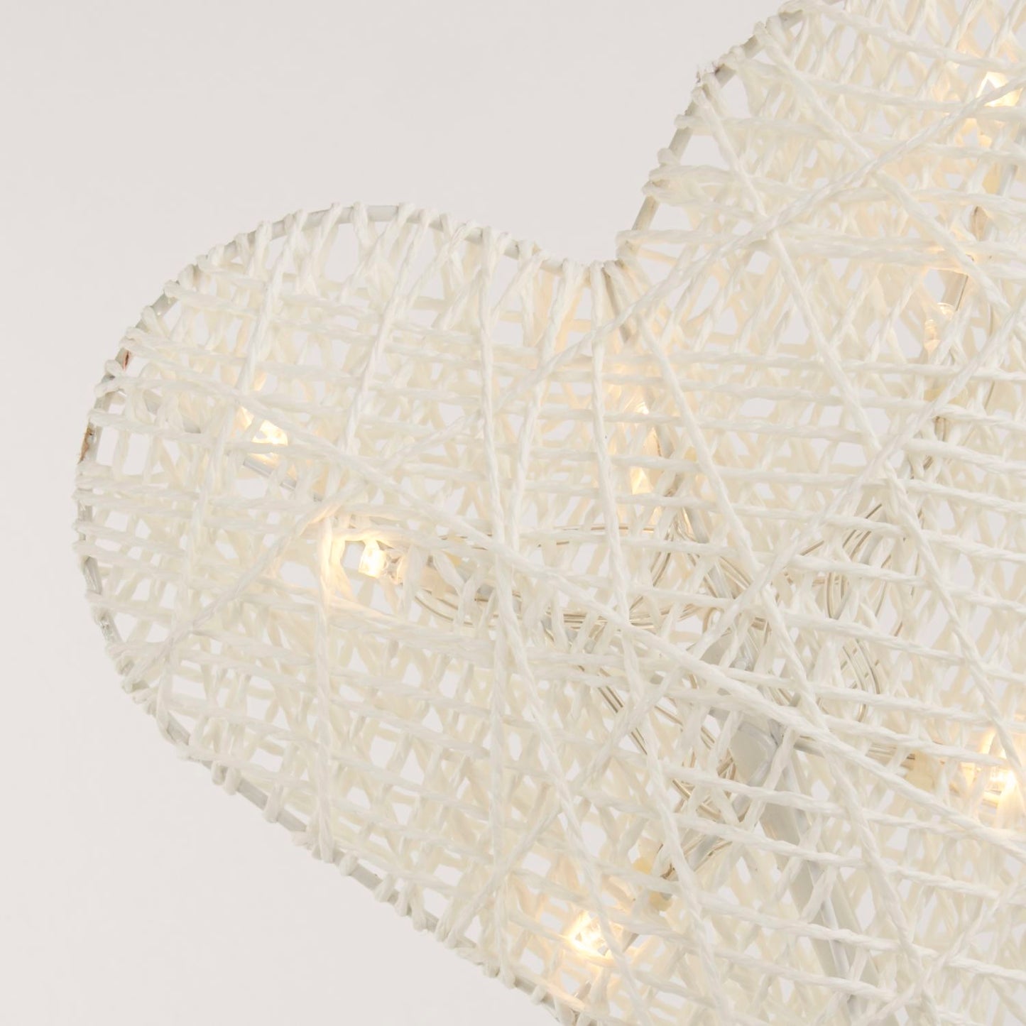 Wicker Heart Battery Powered Table Lamp