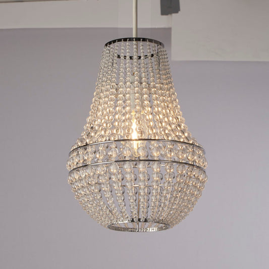 Chrome & Clear Acrylic Vintage Style Light Shade