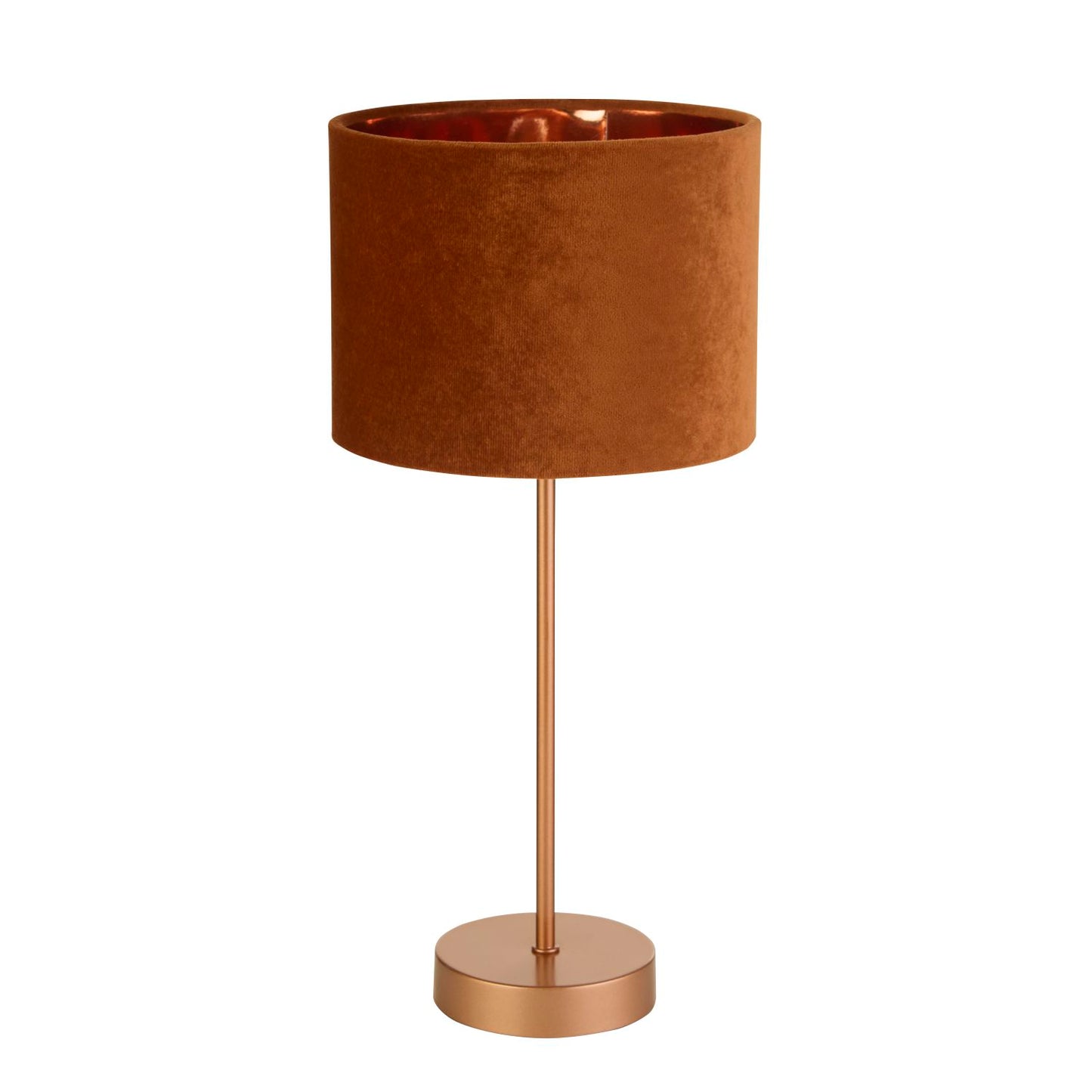 Rustic Orange Velvet Shade Table Lamp