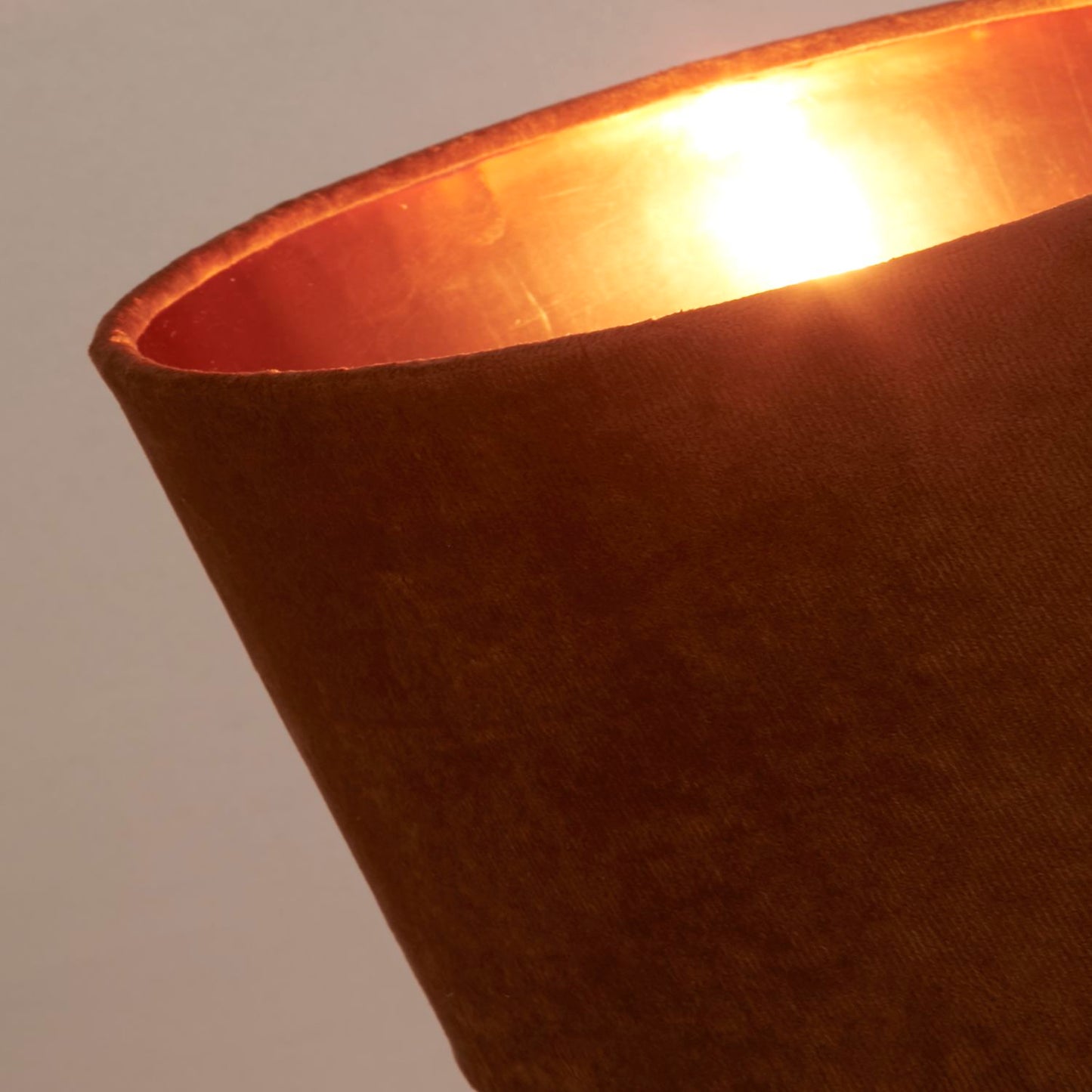 Rustic Orange Velvet Shade Table Lamp