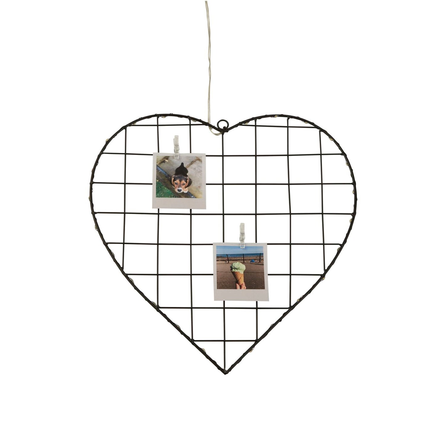 Hanging Battery Powered Light Up Wire Heart