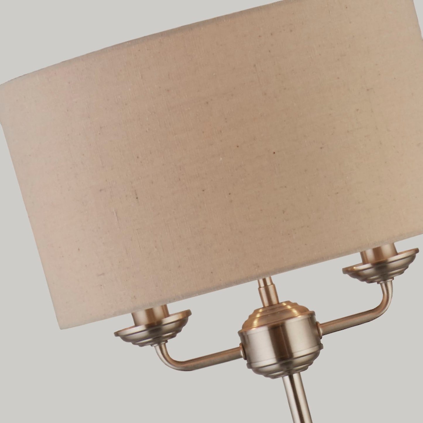 2 Light Oatmeal Shade Floor Lamp