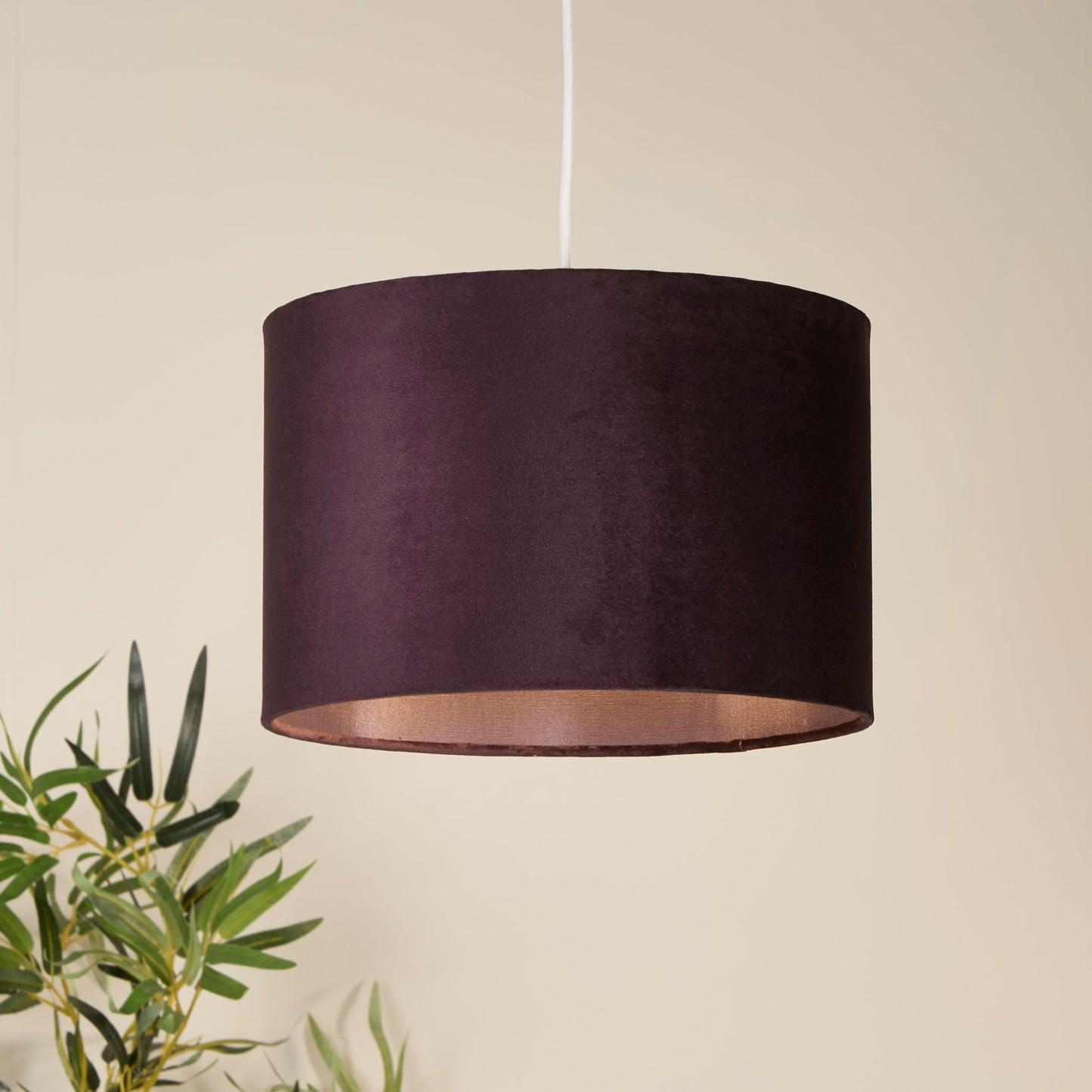 Plum Velvet Drum Light Shade (30cm)