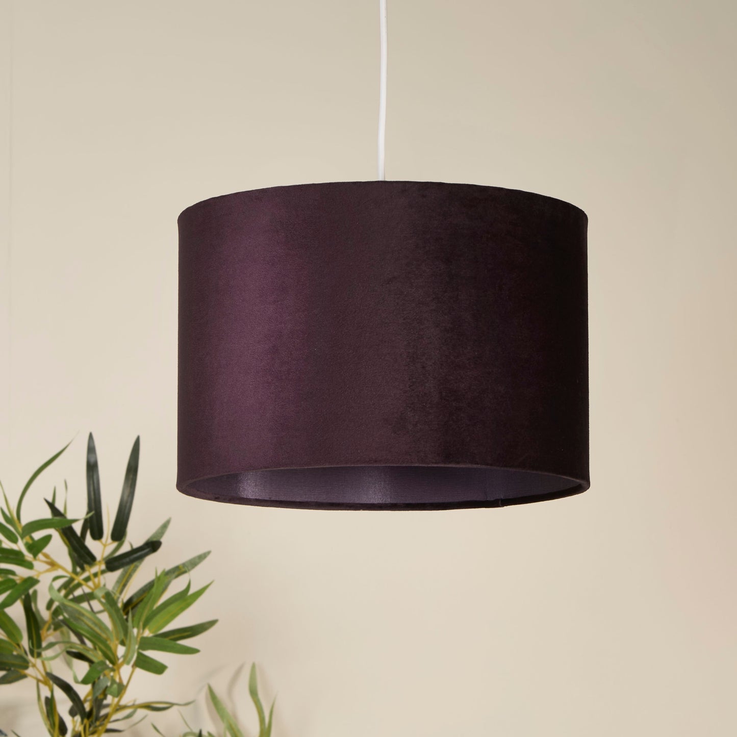 Plum Velvet Drum Light Shade (30cm)