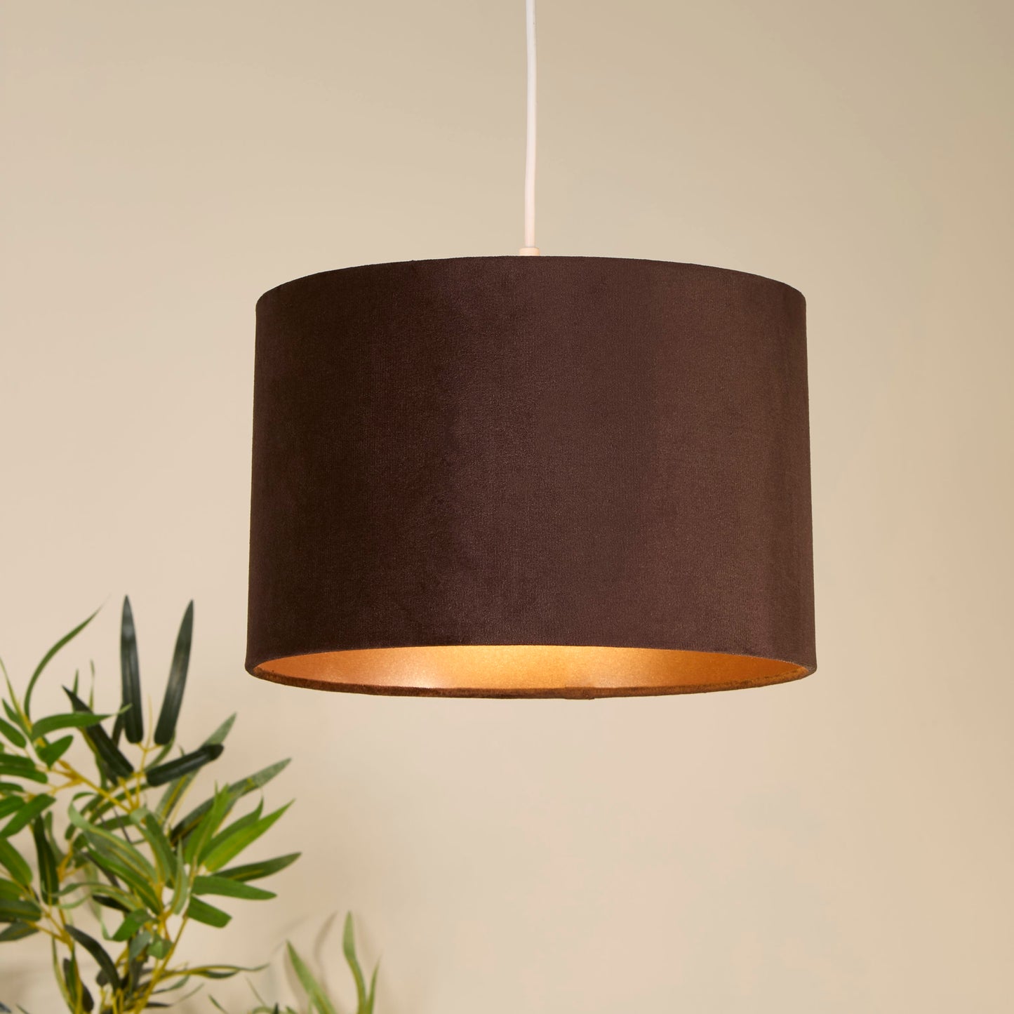 Chocolate Velvet Drum Light Shade (30cm)