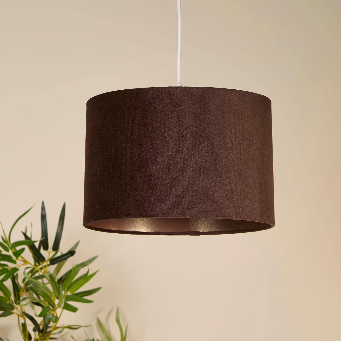 Chocolate Velvet Drum Light Shade (30cm)