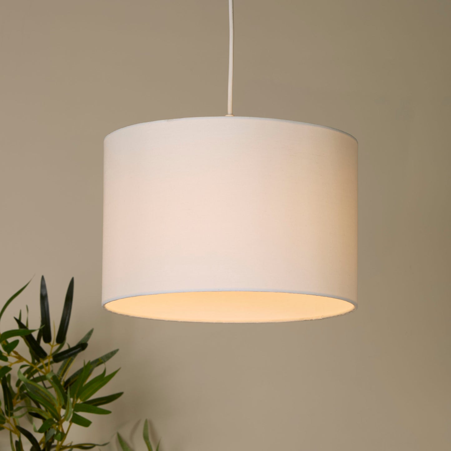 White Cotton Drum Light Shade (30cm)