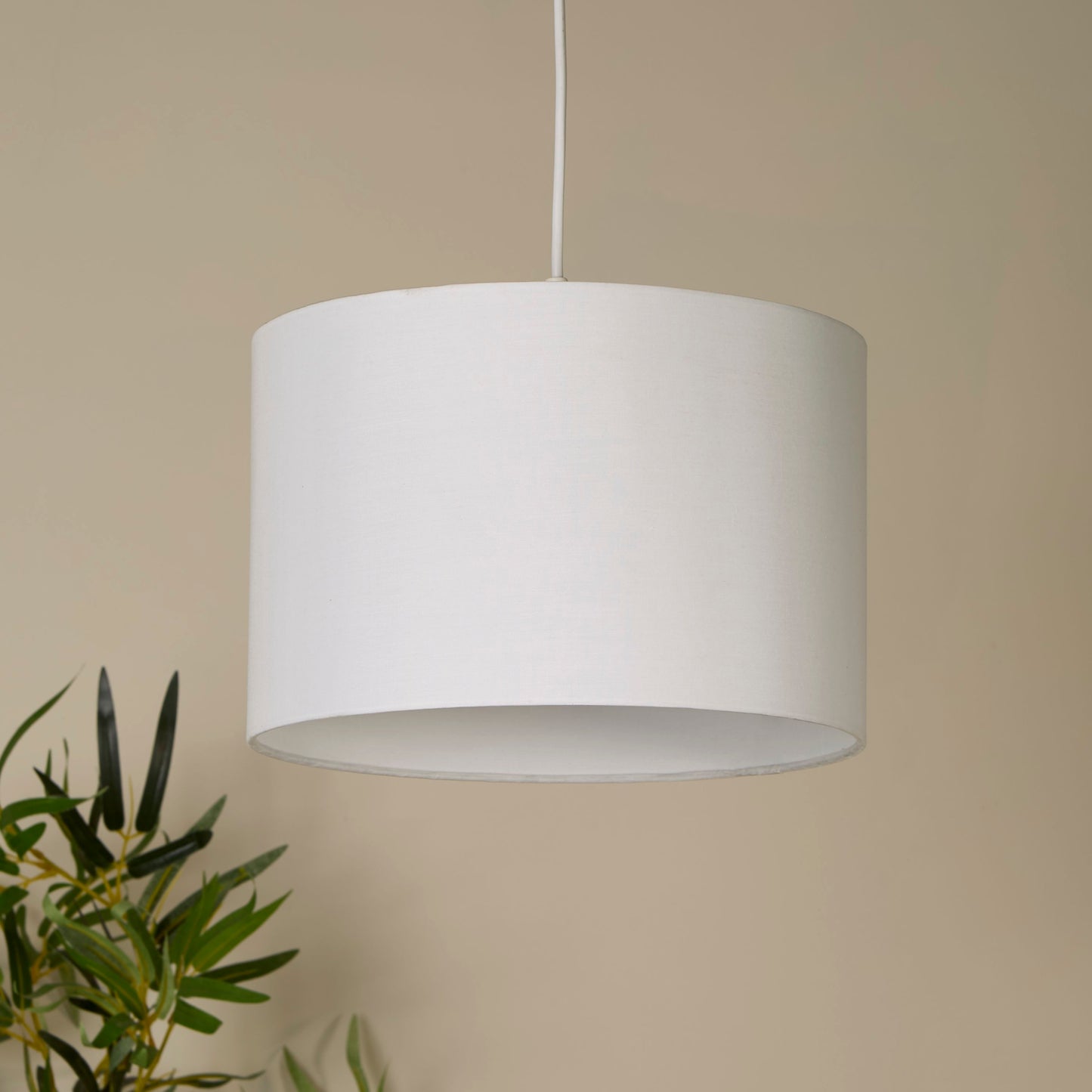 White Cotton Drum Light Shade (30cm)