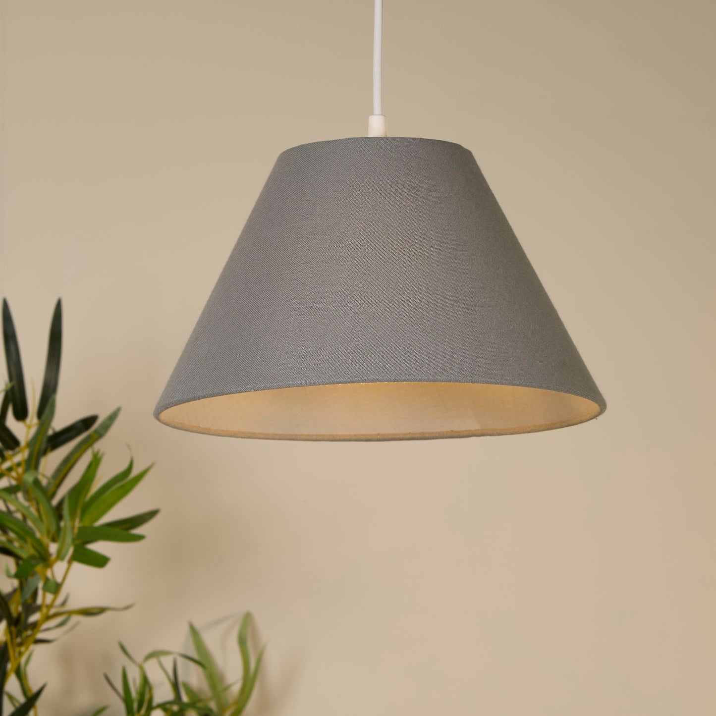 Grey Linen Coolie Light Shade (28cm)