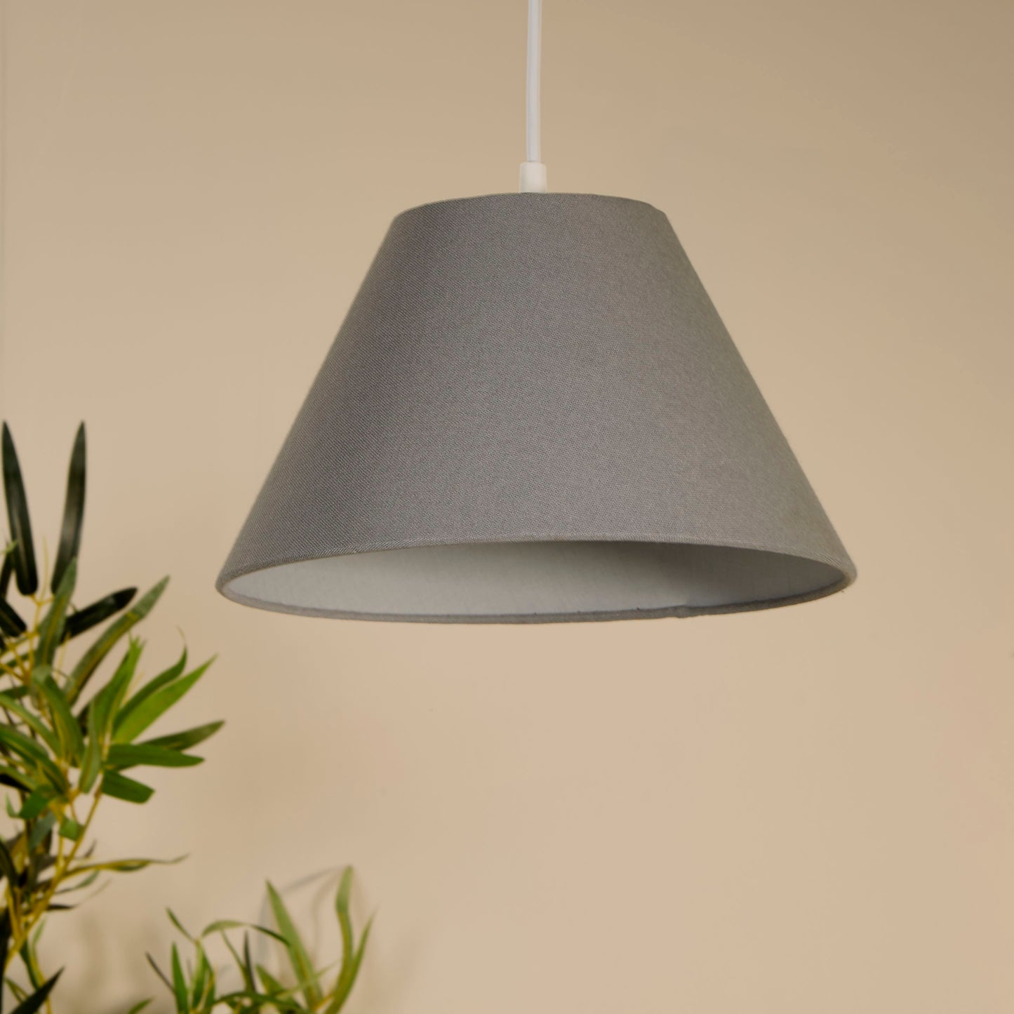 Grey Linen Coolie Light Shade (28cm)