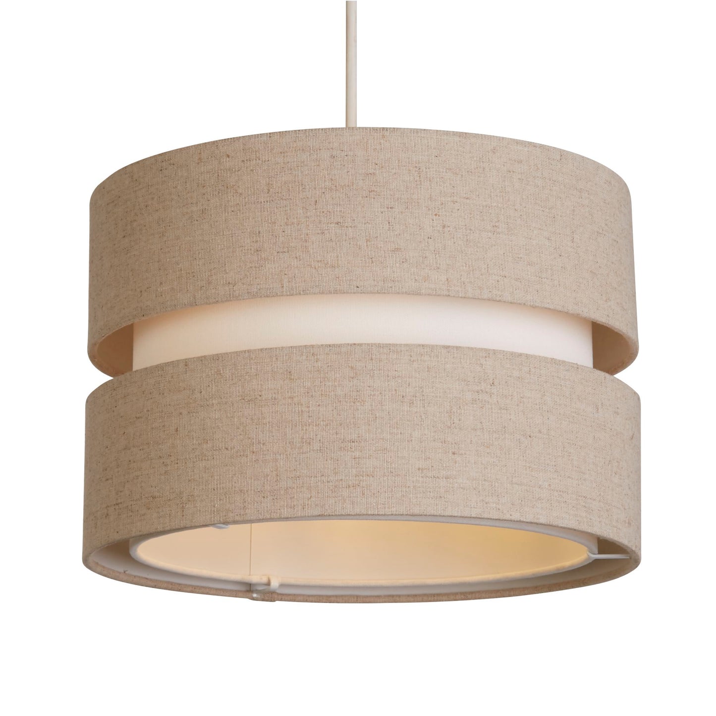 Linen Two Tone Tier Drum Shade (30cm)