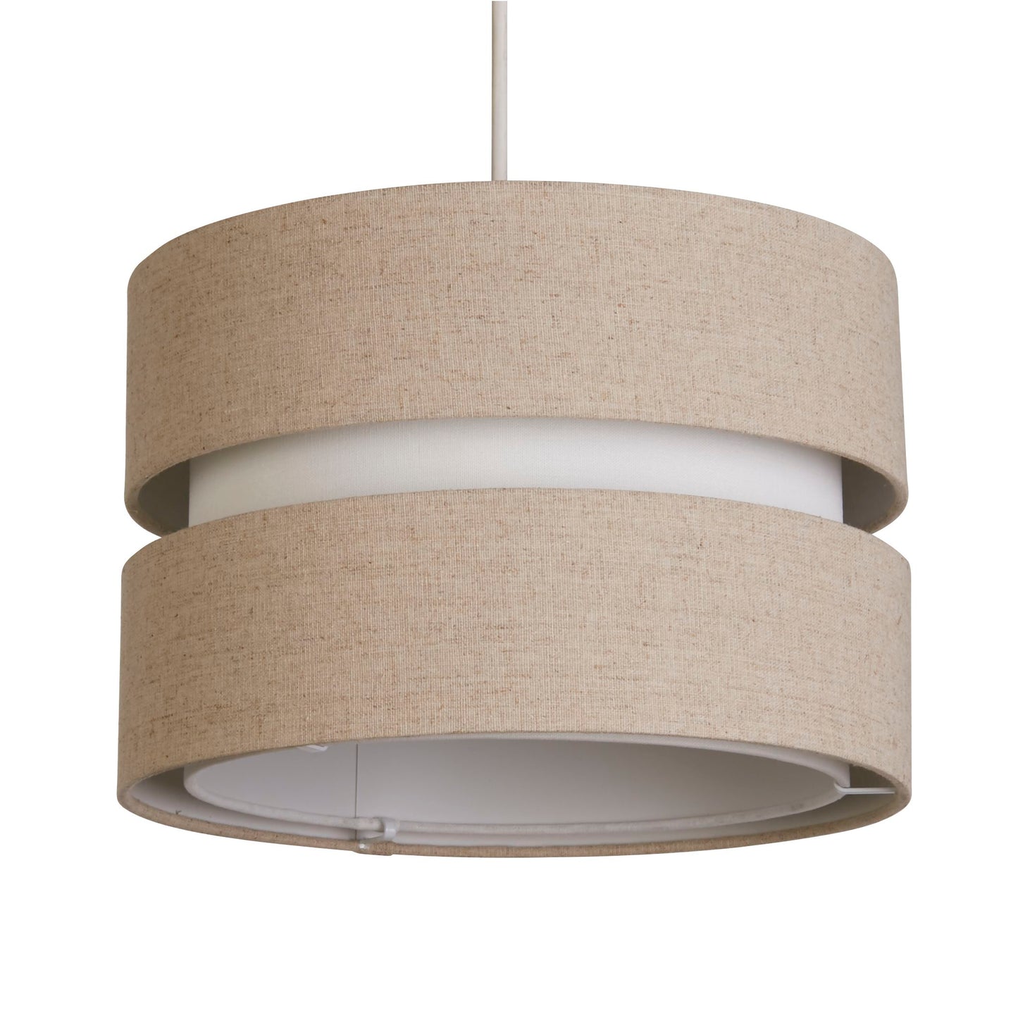 Linen Two Tone Tier Drum Shade (30cm)