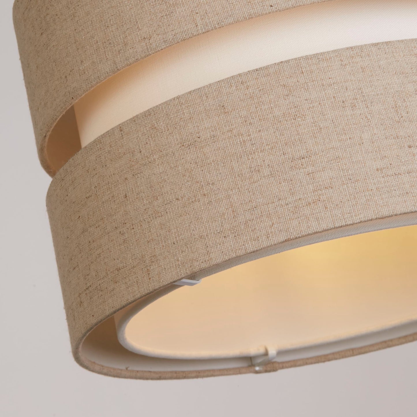 Linen Two Tone Tier Drum Shade (30cm)