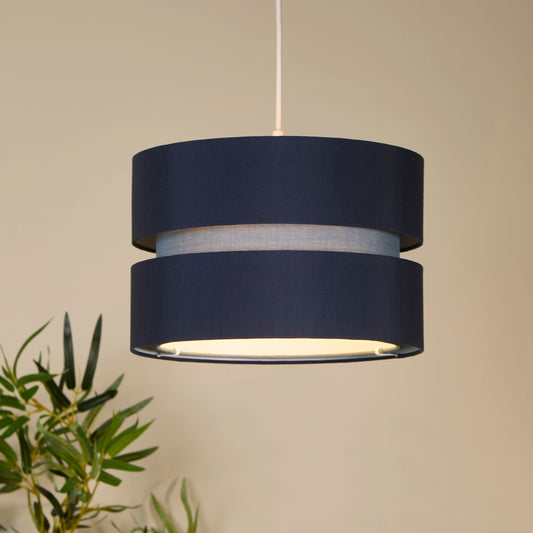 Blue Two Tone Tier Drum Shade (30cm)