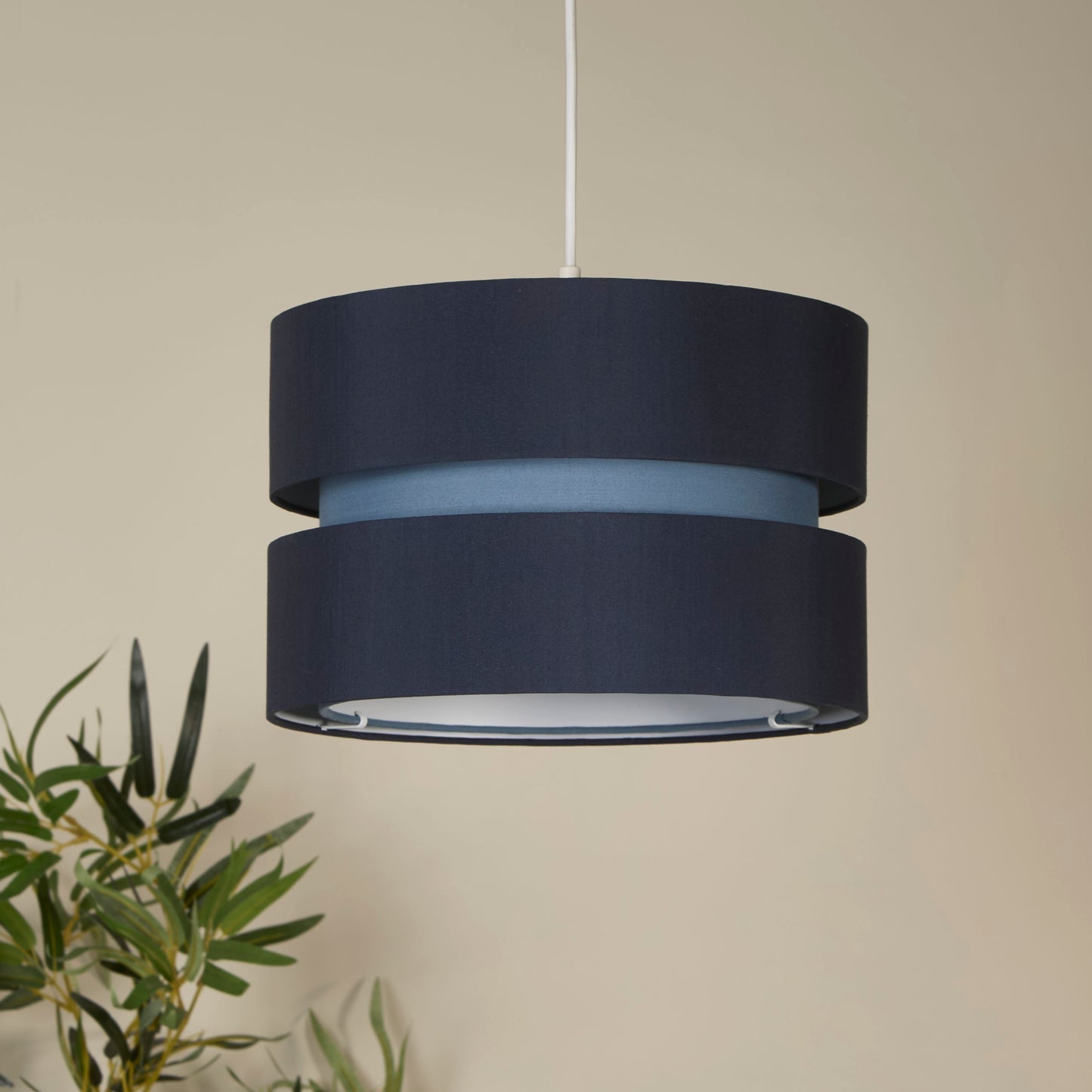 Blue Two Tone Tier Drum Shade (30cm)