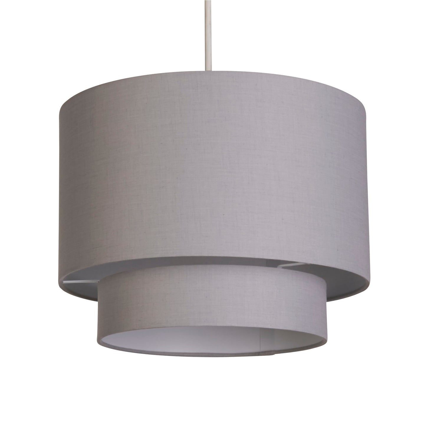 Grey Two Tier Drum Shade (30cm)