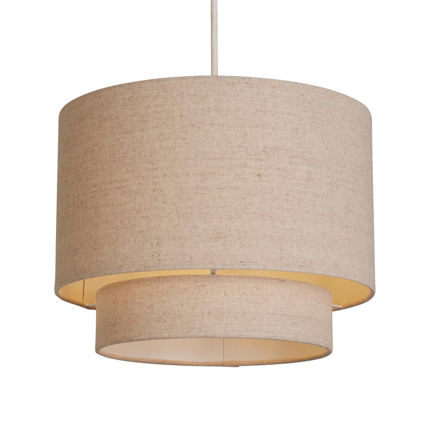 Natural Two Tier Drum Shade (30cm)