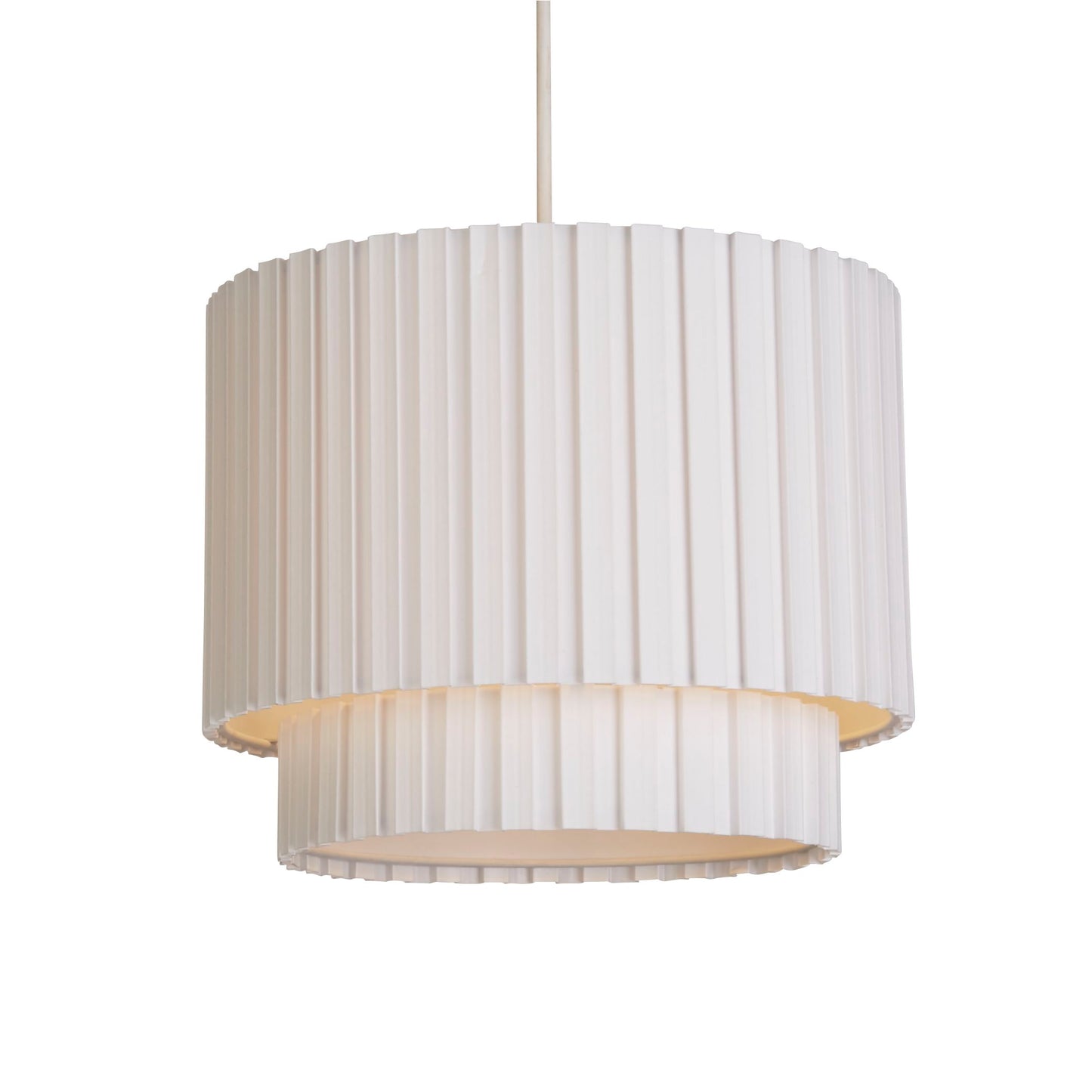 White Two Tier Box Pleat Light Shade (30cm)