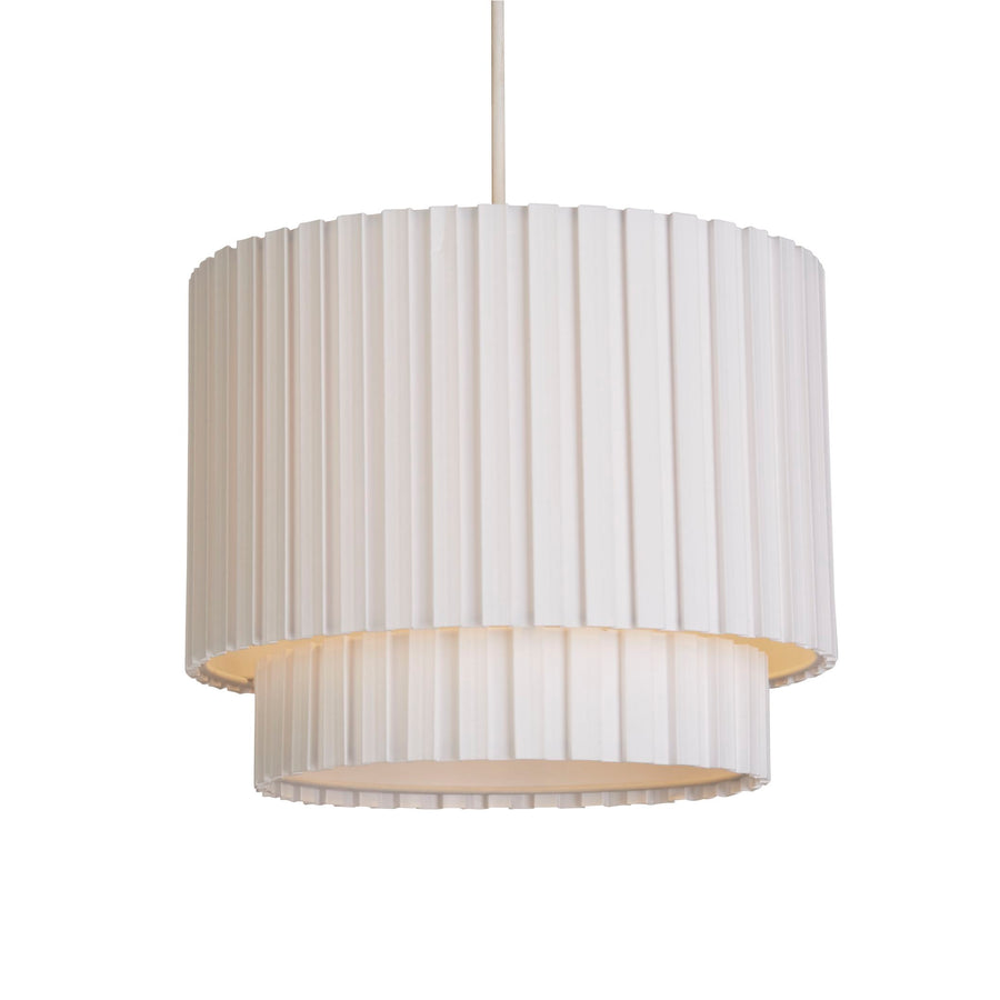 White Two Tier Box Pleat Light Shade (30cm)