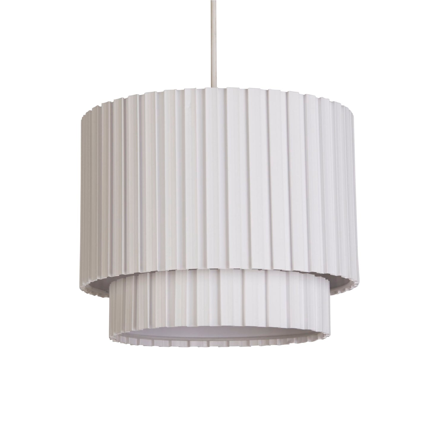 White Two Tier Box Pleat Light Shade (30cm)