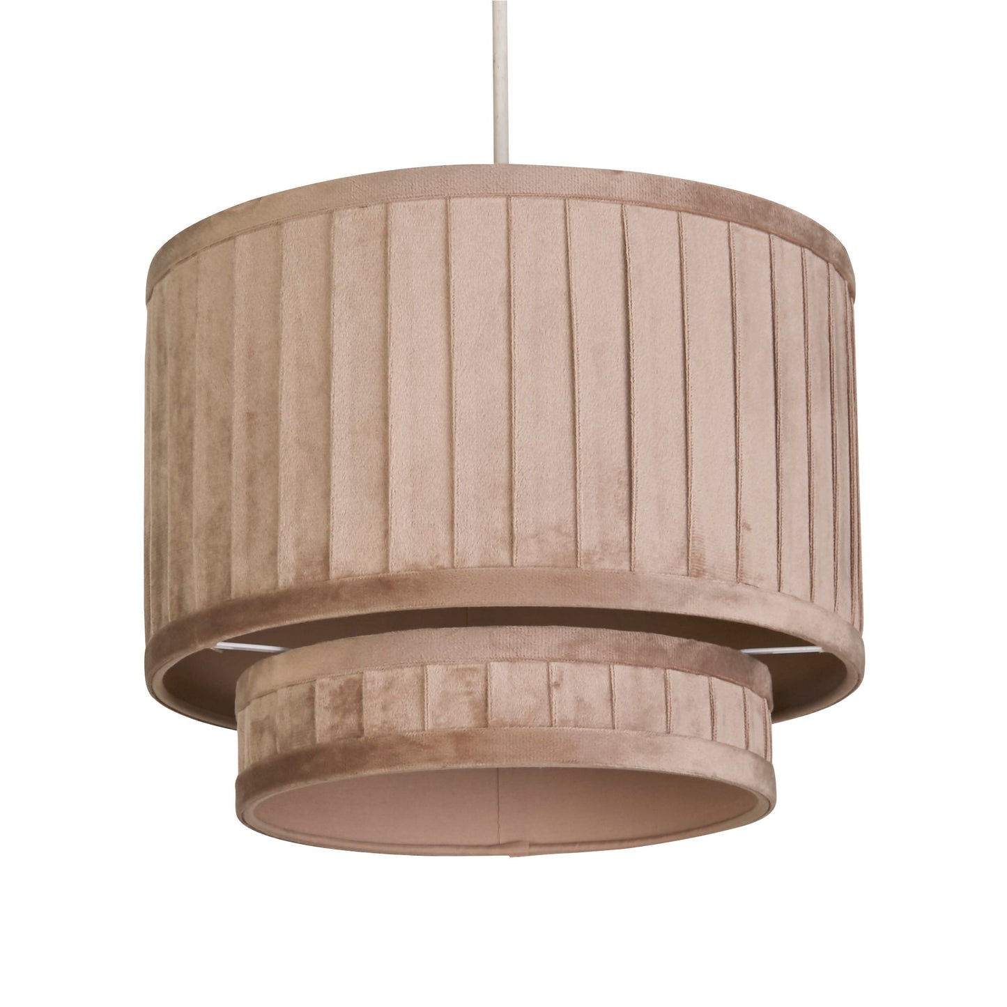 Taupe Velvet Wide Two Tier Pleat Light Shade (30cm)