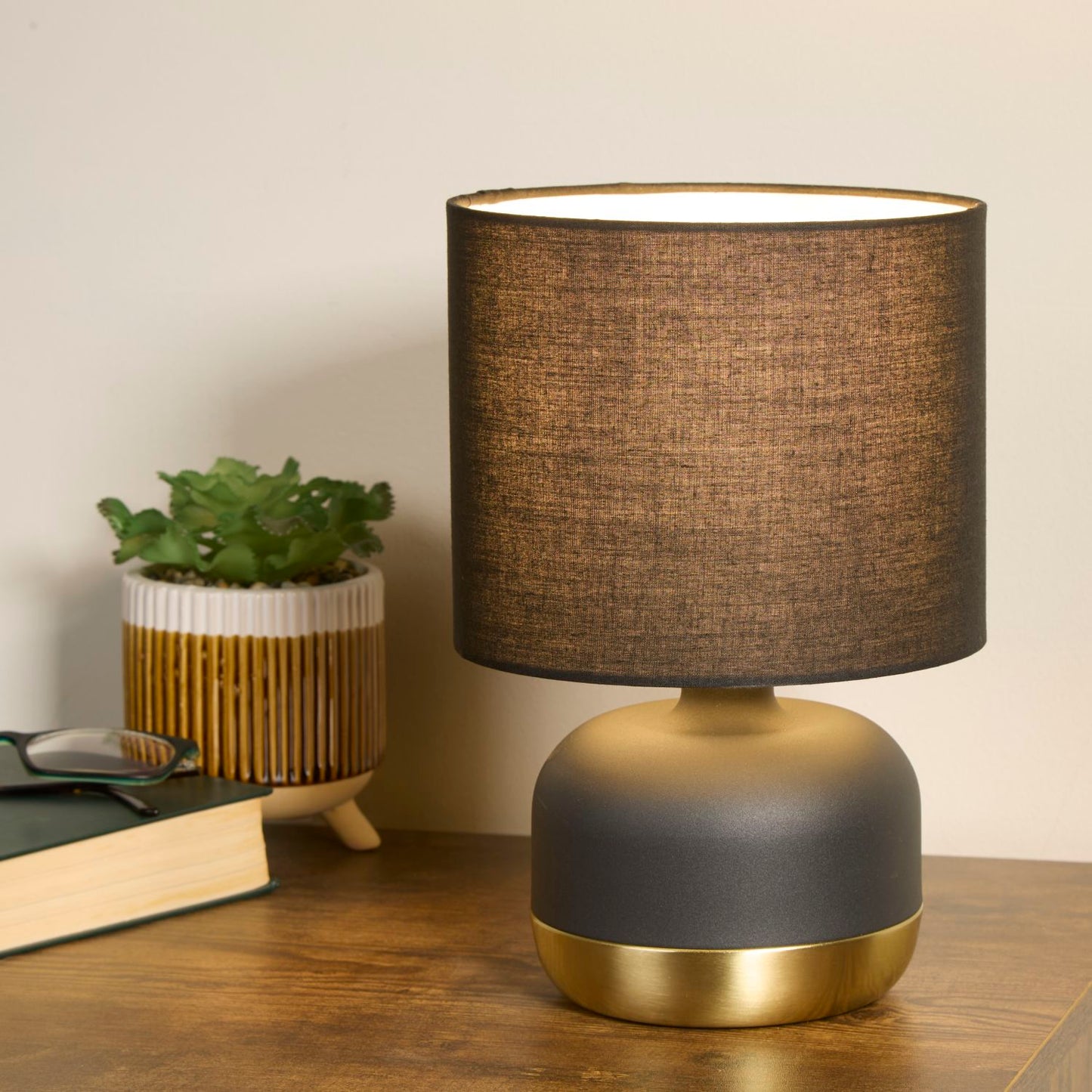 Black & Gold Touch Table Lamp