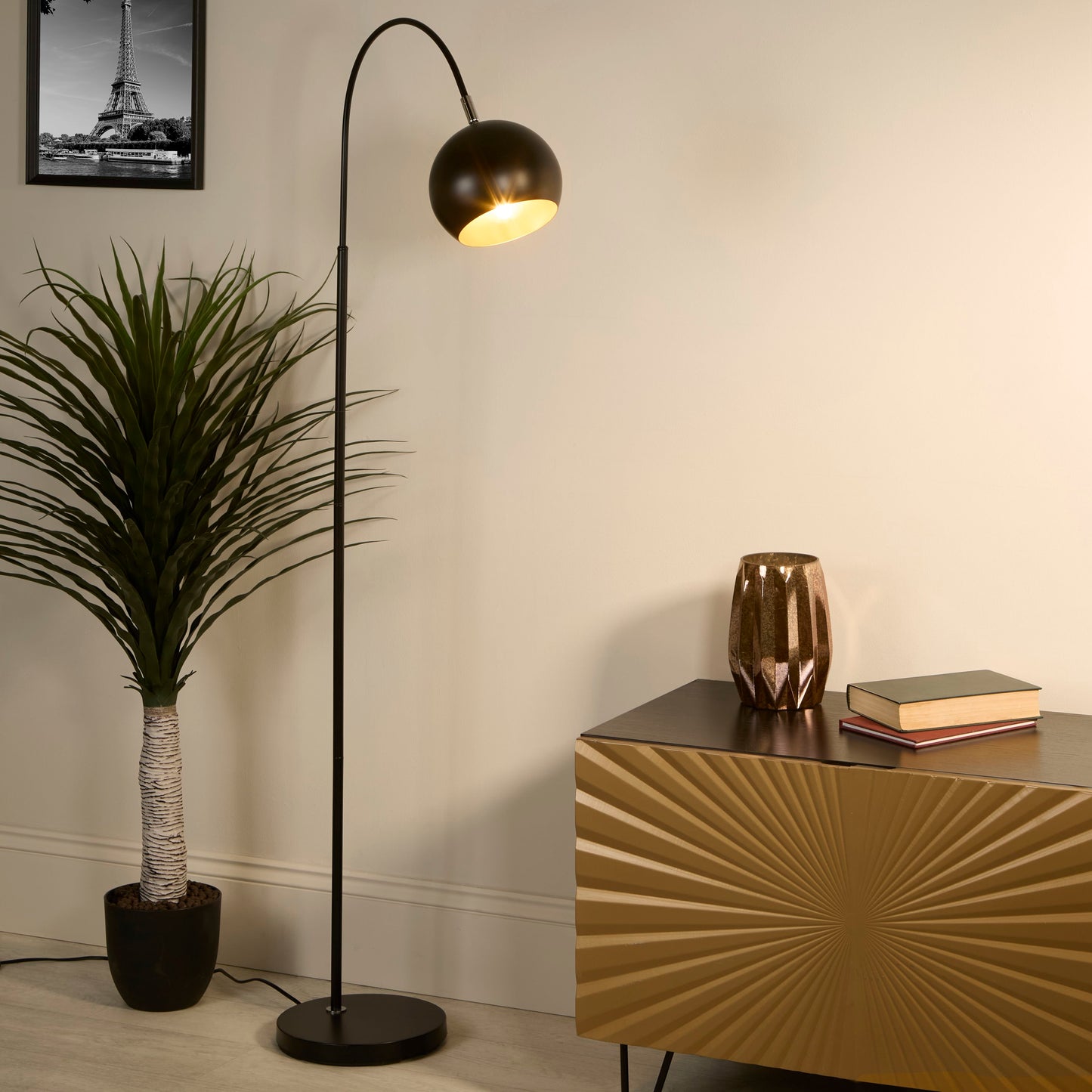 Matt Black Arch Floor Lamp