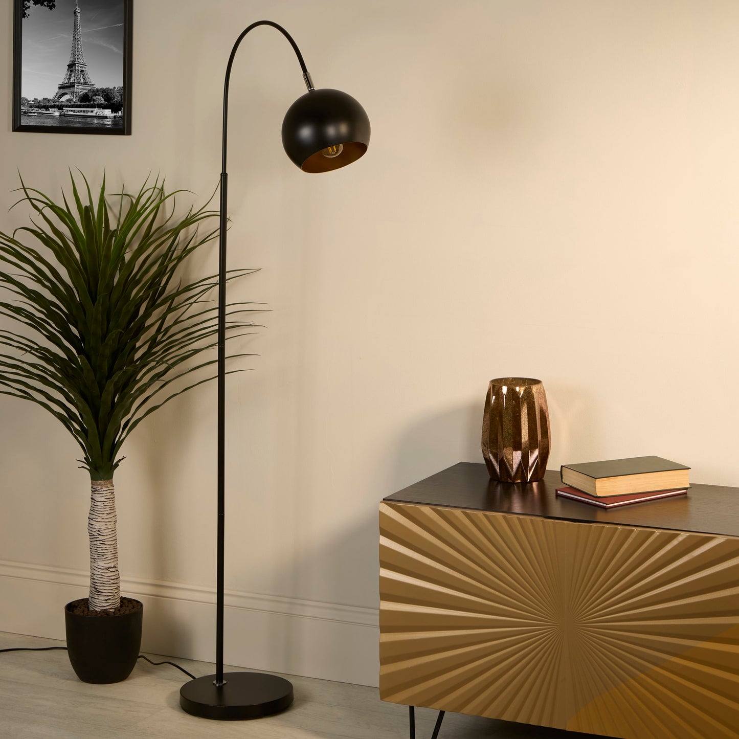 Matt Black Arch Floor Lamp