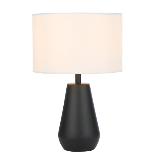 Matt Black Touch Table Lamps with Linen Shades (Pair)