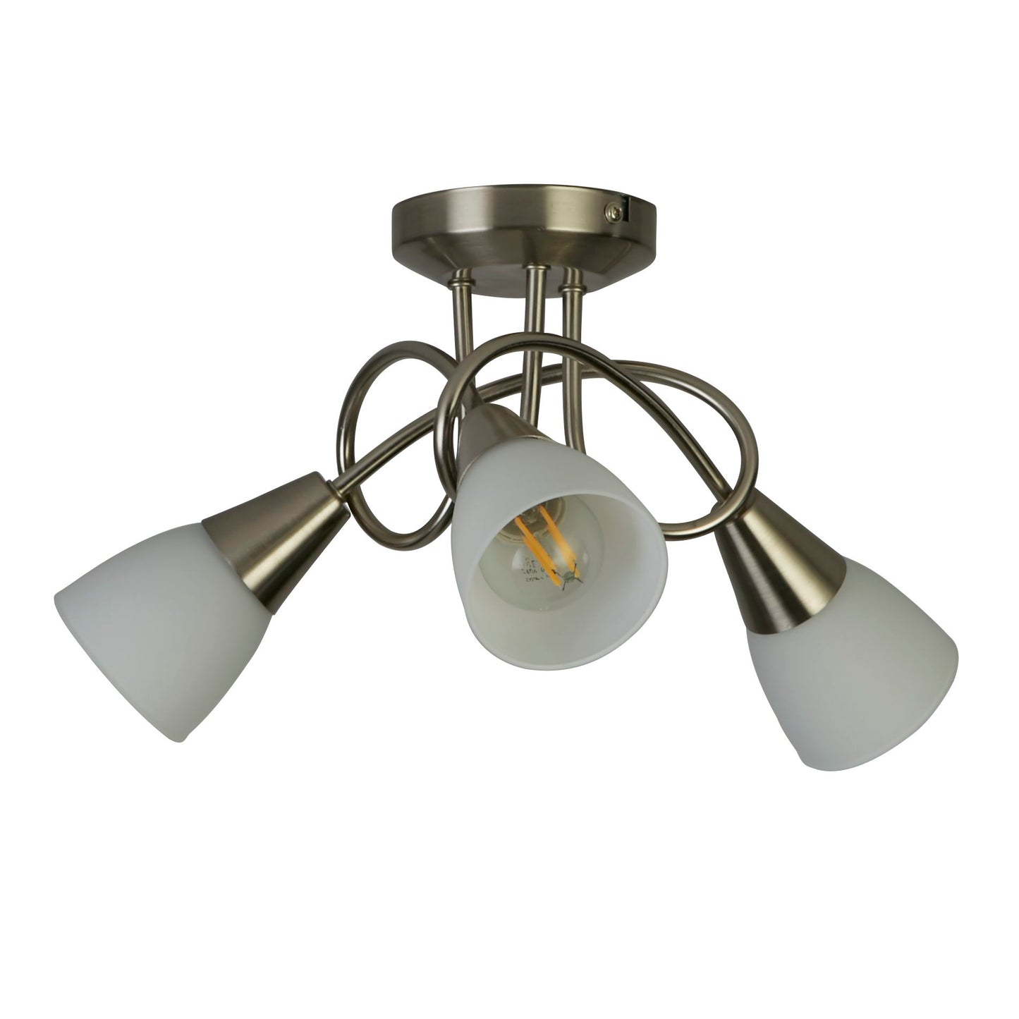 3 Light Satin Silver Ceiling