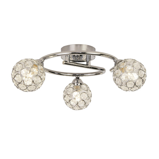 3 Globe Light Chrome Ceiling Light