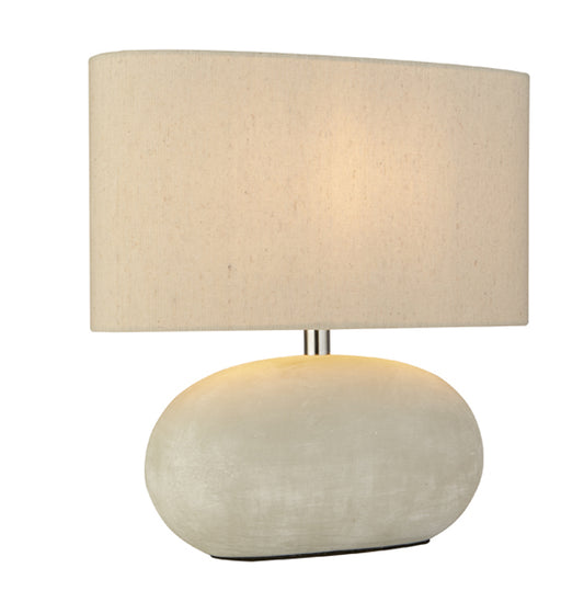 Grey Cement Finish Ceramic Lamp