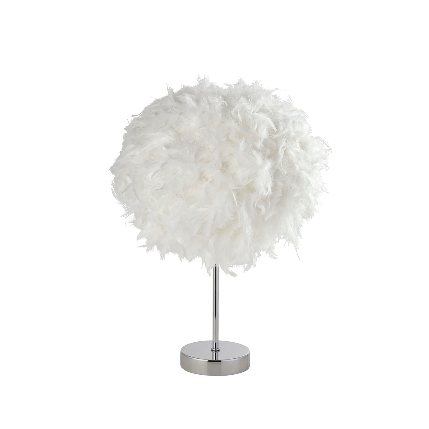 White Feather Shade Table Lamp