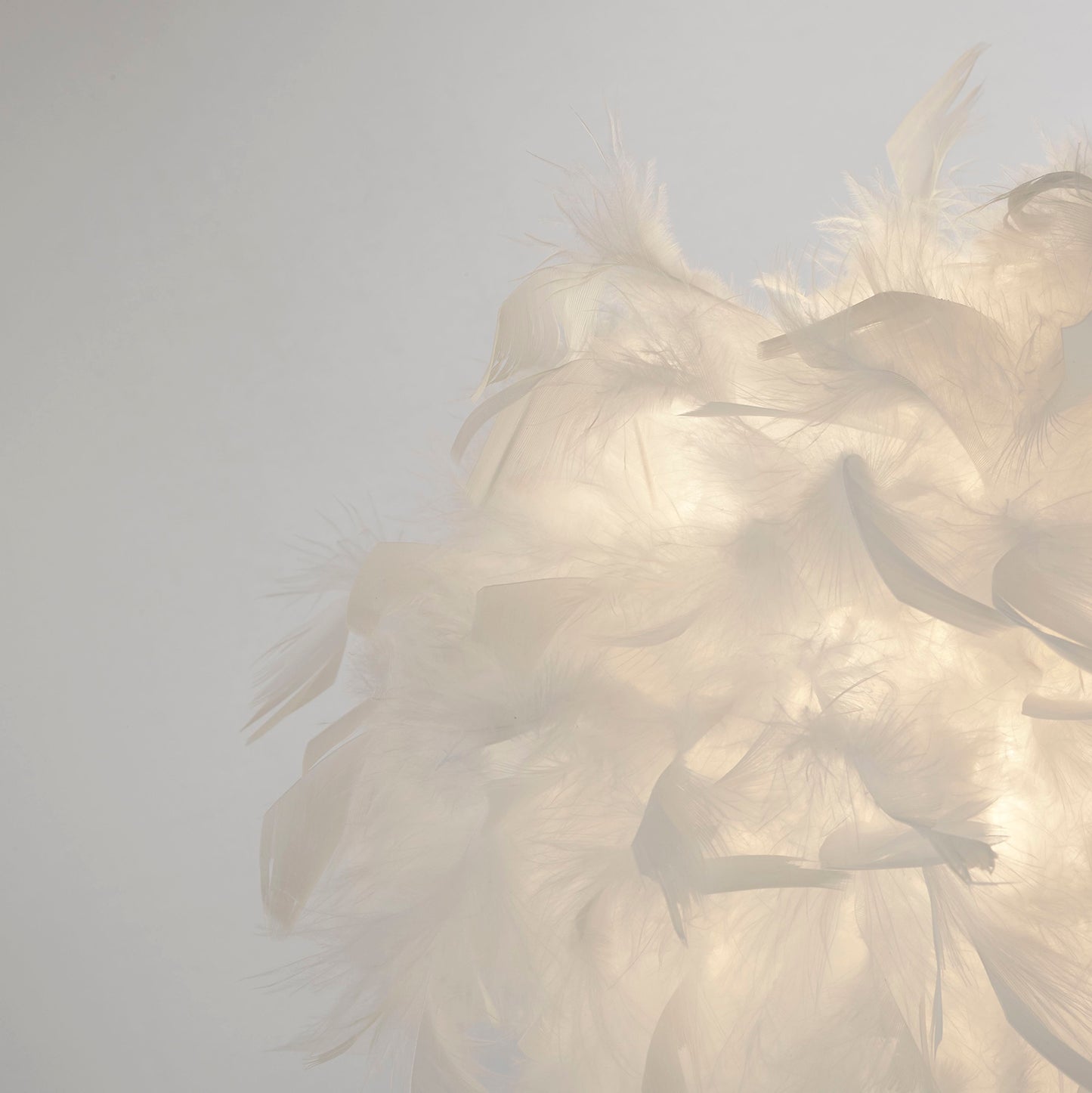 White Feather Shade Table Lamp