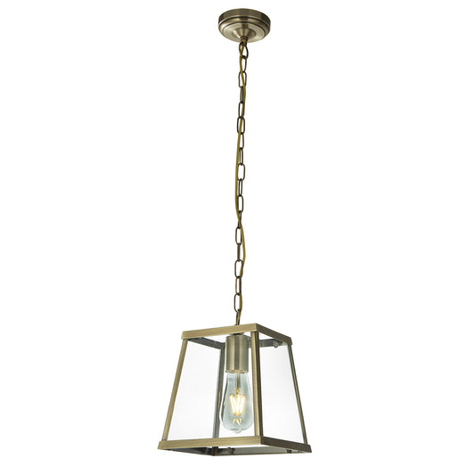 Harbour Lantern Antique Brass Pendant Light