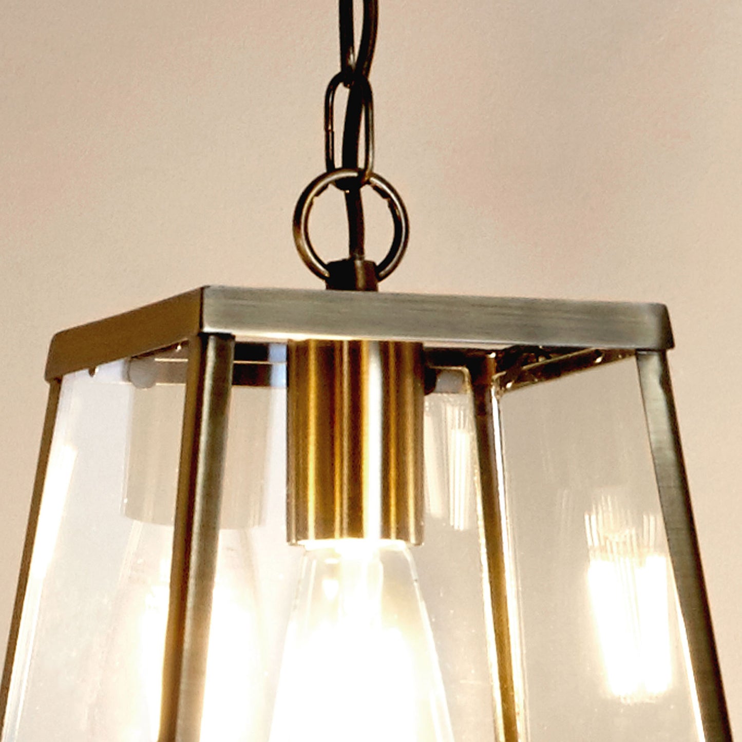 Harbour Lantern Antique Brass Pendant Light