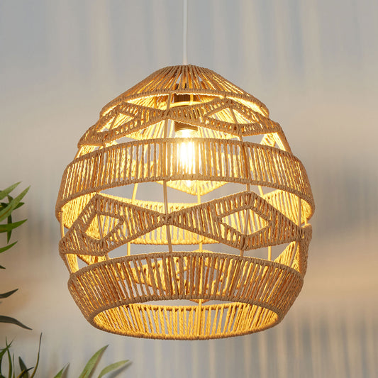 Solana Boho Woven Rattan Easy Fit Light Shade