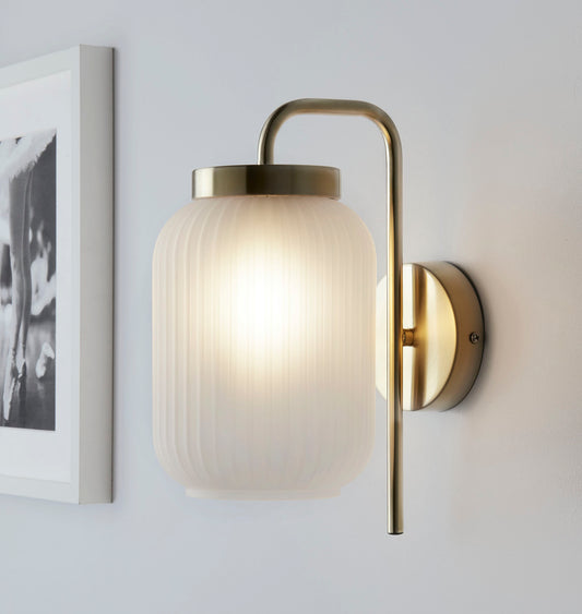 Flute Frosted Ribbed Acrylic Shade Wall Light