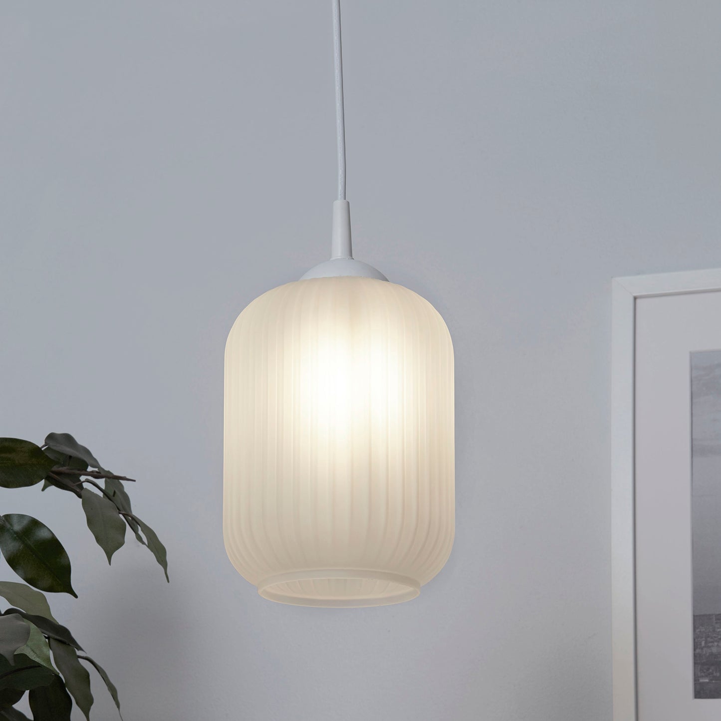 Flute Frosted Ribbed Acrylic Easy Fit Light Shade