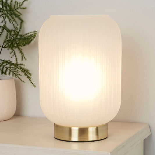 Flute Frosted Ribbed Acrylic Shade Table Lamp