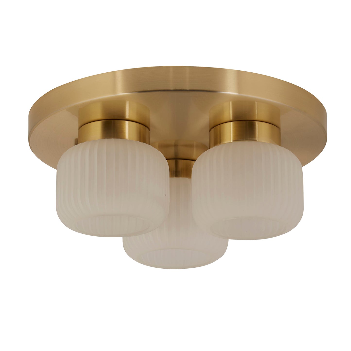 Flute Frosted Ribbed Acrylic 3 Shade Ceiling Light