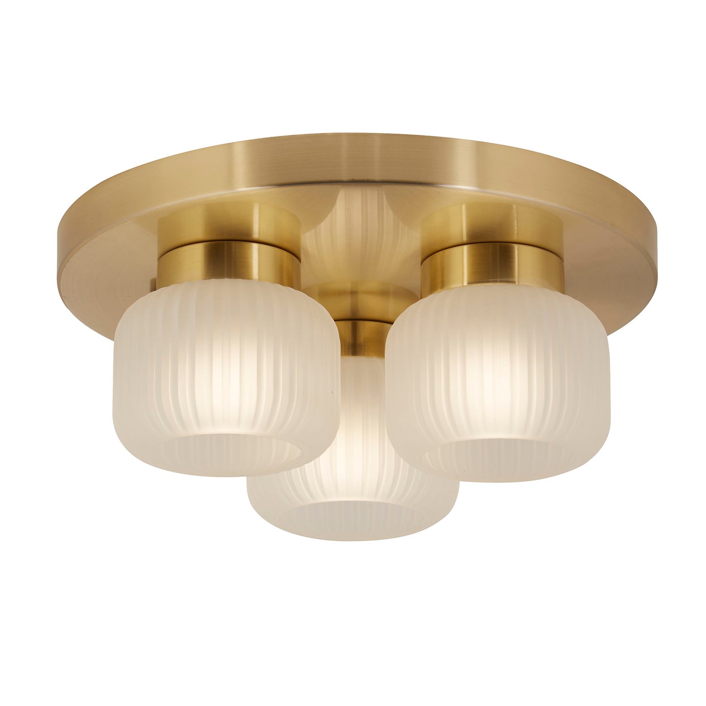 Flute Frosted Ribbed Acrylic 3 Shade Ceiling Light