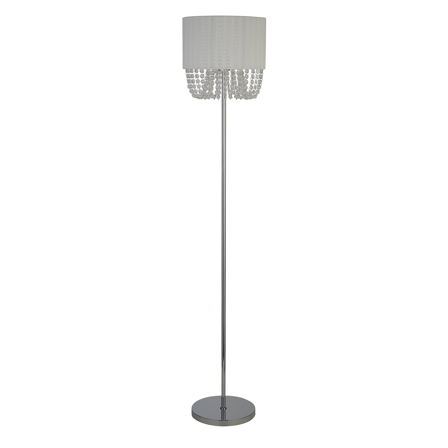 Luna White Floor Lamp with Acrylic Drops