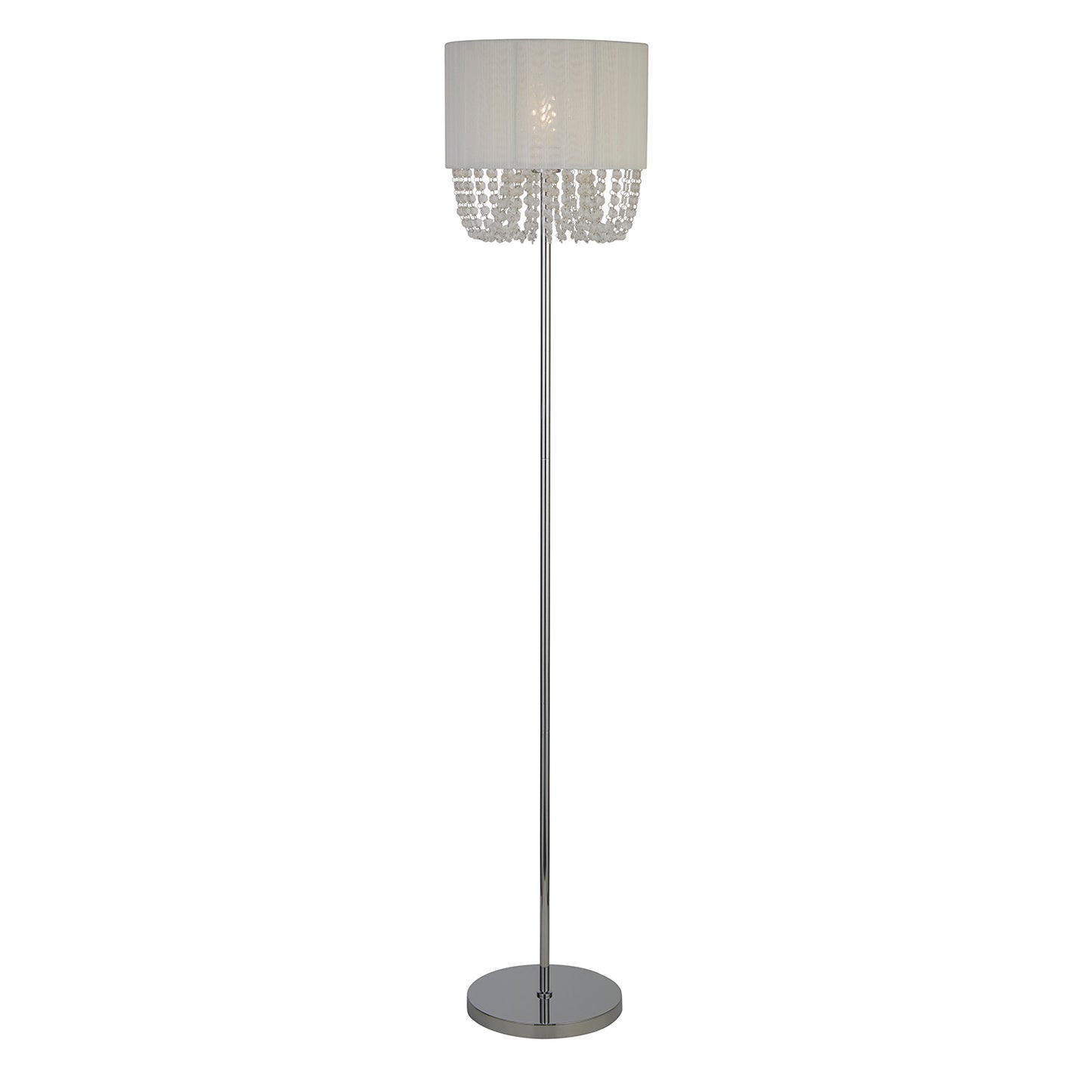Luna White Floor Lamp with Acrylic Drops