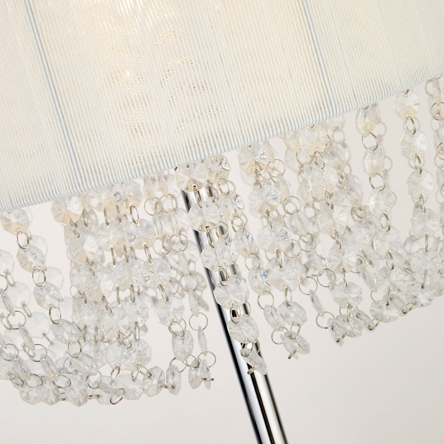 Luna White Floor Lamp with Acrylic Drops