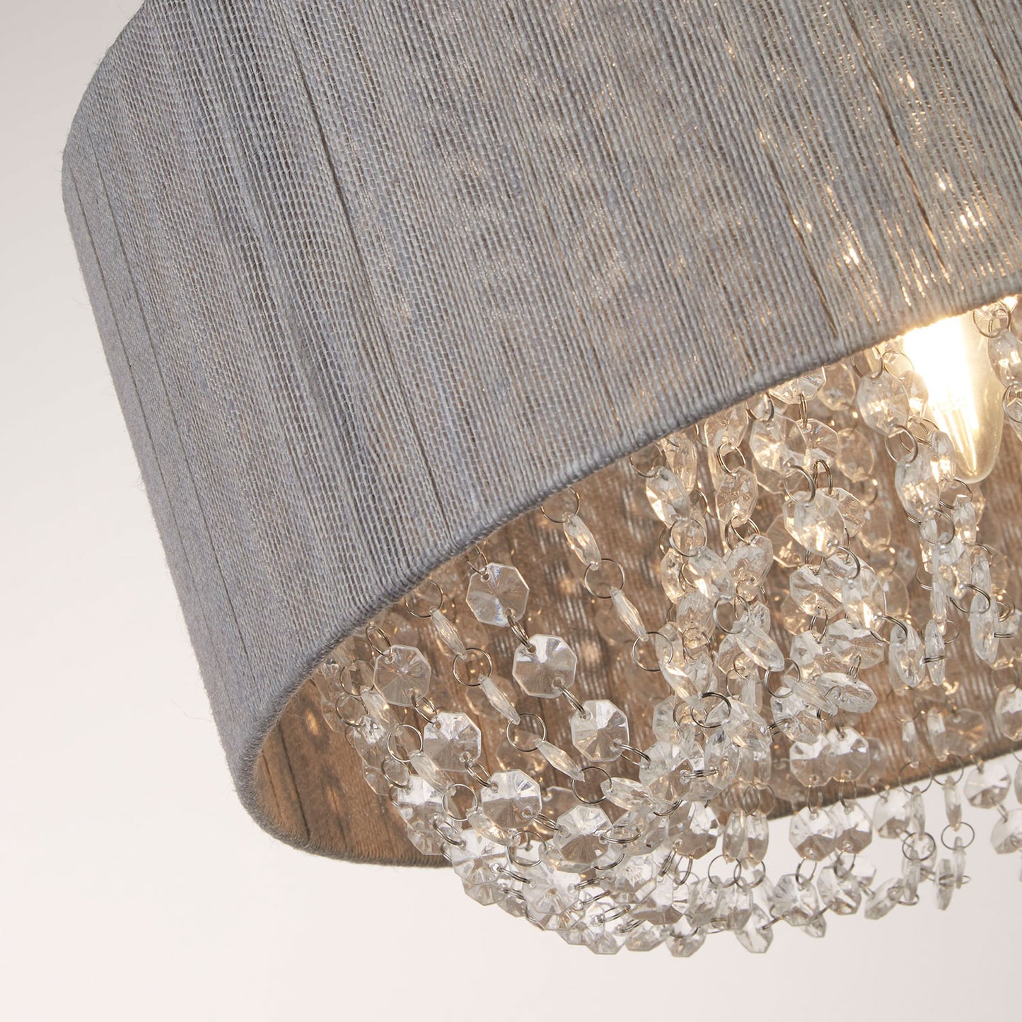 Luna Grey Ceiling Pendant Light with Acrylic Drops